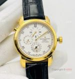 TWS Factory Copy Vacheron Constantin Malte Dual Time Regulateur 42005 41mm 9015 Watch Yellow Gold White Dial